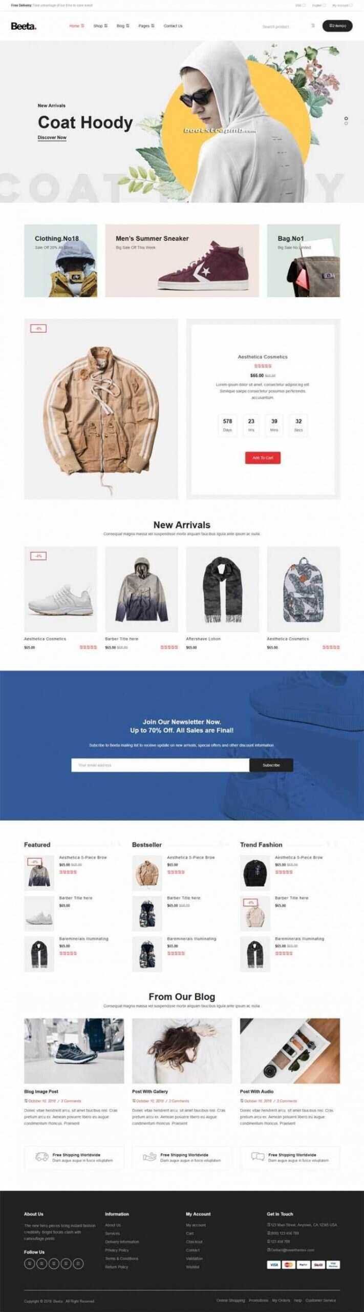 多功能电子商务Bootstrap4响应式HTML5 - 项目资源网 - 项目资源网