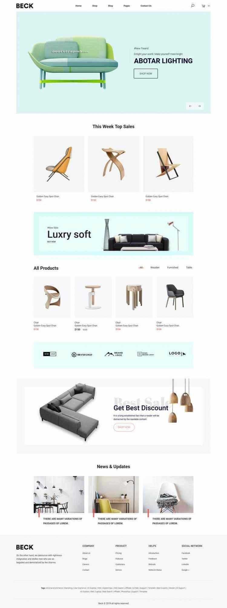 Bootstrap响应式小清新电商家具家居装饰商城 - 项目资源网 - 项目资源网