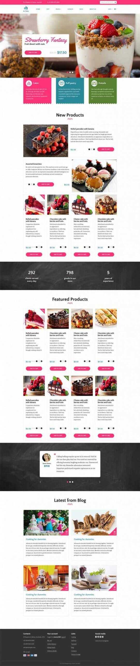 Bootstrap4响应式粉色甜品蛋糕店在线购买商城 - 项目资源网 - 项目资源网