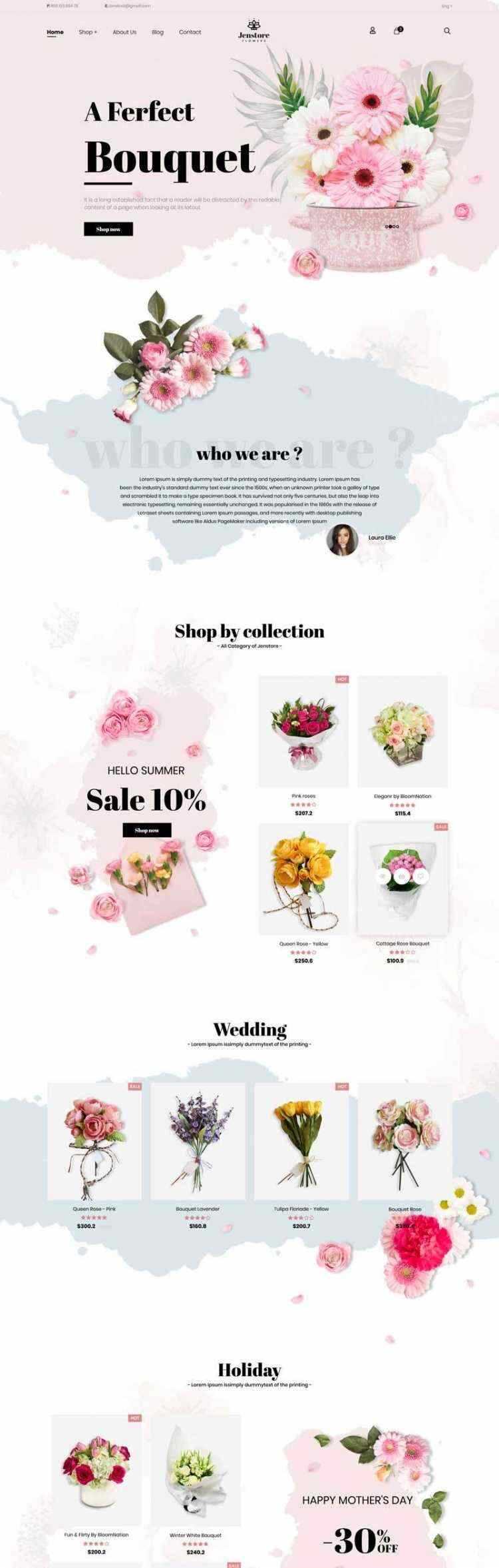 Bootstrap4粉色响应式网上鲜花店在线预订商城 - 项目资源网 - 项目资源网