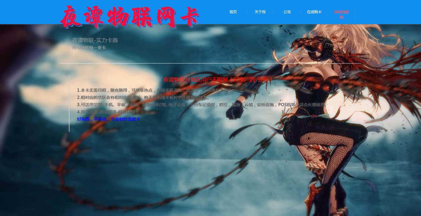 夜谭物联卡介绍的官网源码 - 项目资源网 - 项目资源网