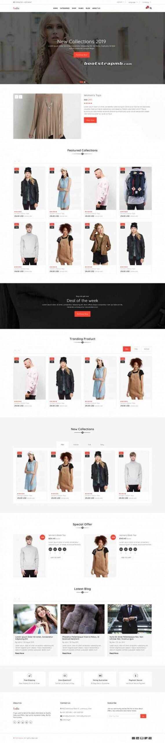 Bootstrap响应式英文服装商城 - 项目资源网 - 项目资源网