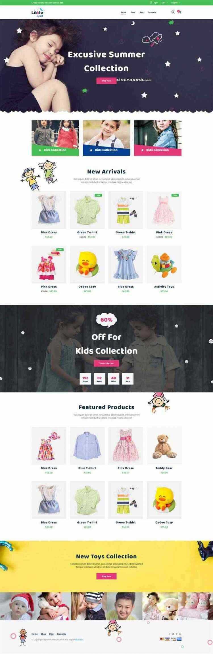 Bootstrap响应式卡通儿童用品童装商城 - 项目资源网 - 项目资源网