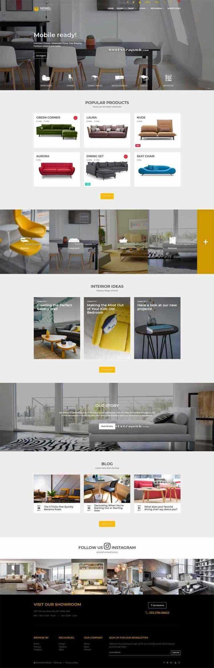 Bootstrap响应式在线家具商城电商网站 - 项目资源网 - 项目资源网
