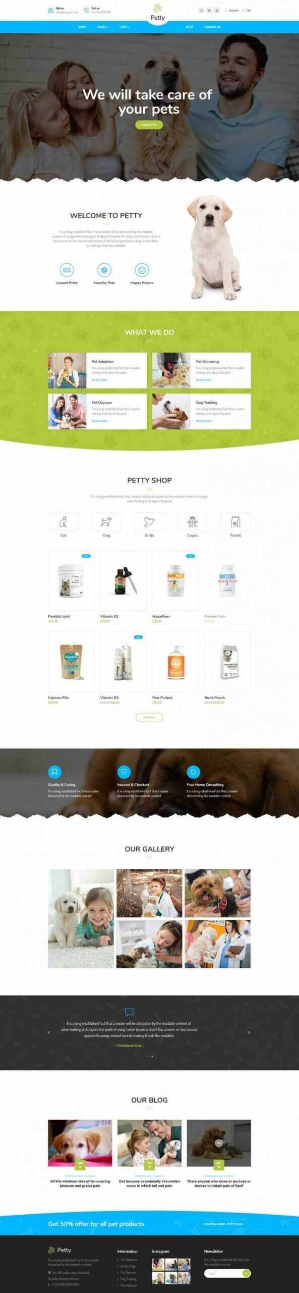 Bootstrap扁平响应式宠物商店宠物医院网站 - 项目资源网 - 项目资源网