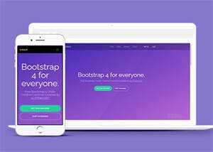 简洁紫色精美Bootstrap4网站模板 - 项目资源网 - 项目资源网
