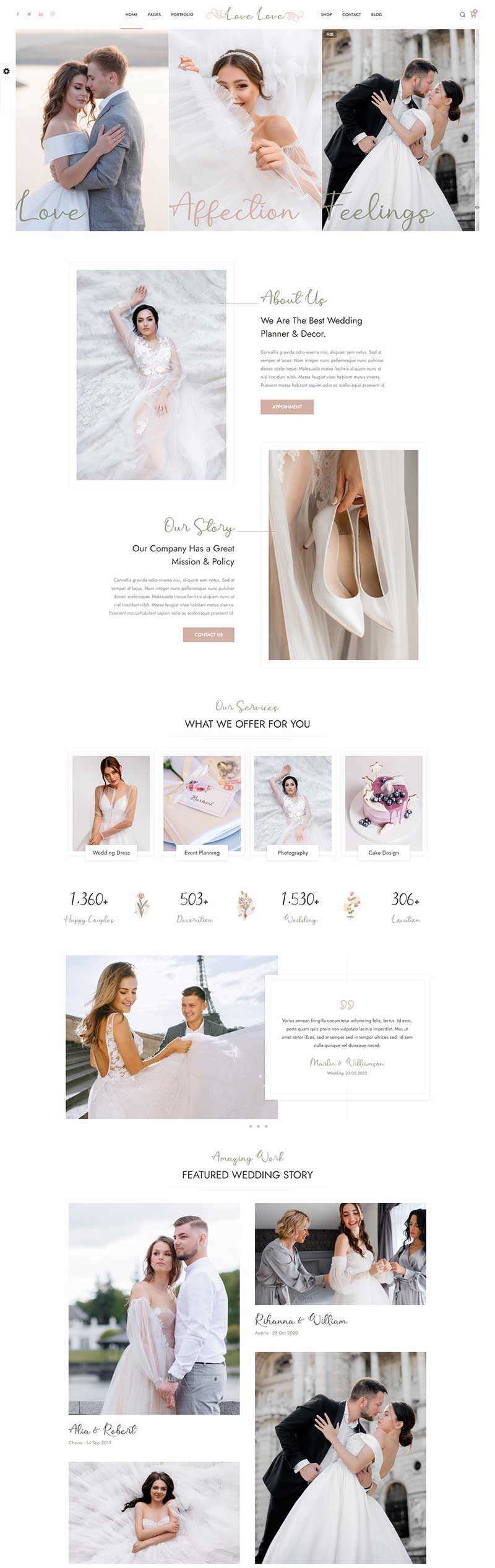 HTML5婚庆婚饰婚纱摄影服务网站html模板 - 项目资源网 - 项目资源网