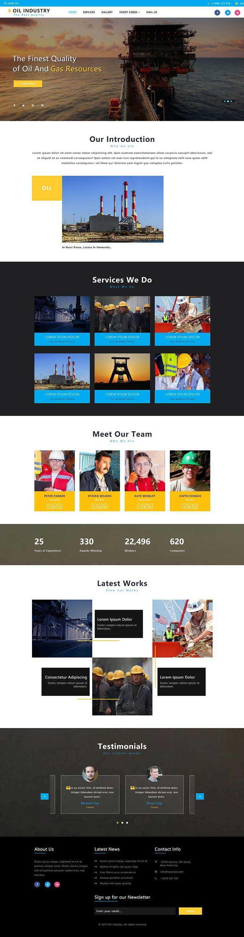 bootstrap石油开采工业类企业网站html模板 - 项目资源网 - 项目资源网