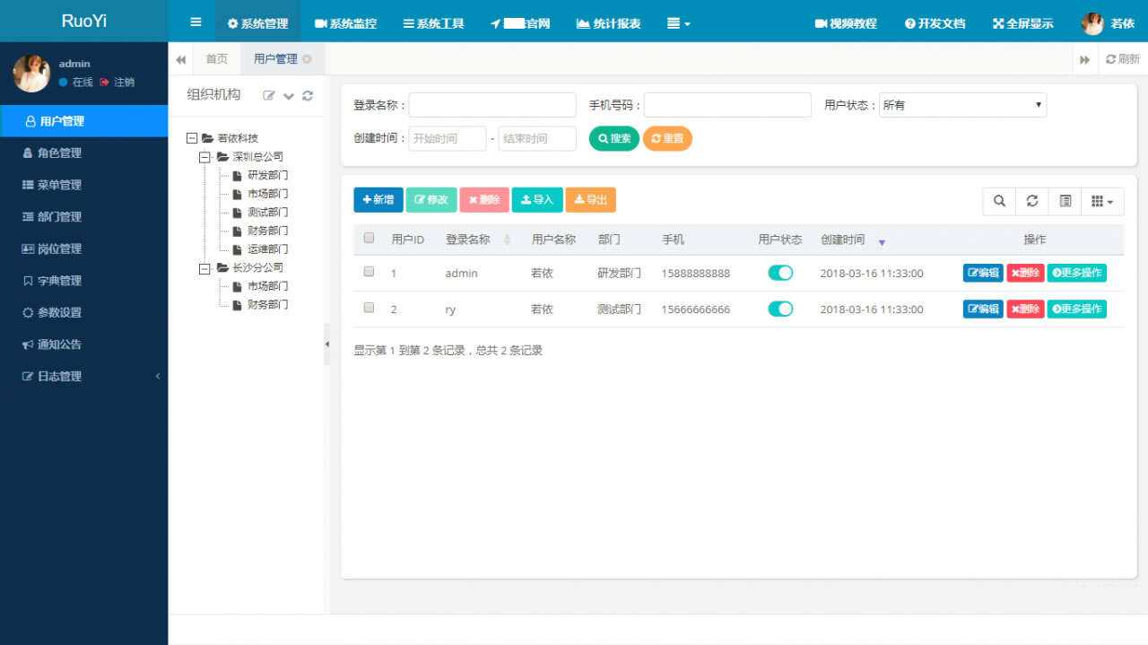 图片[3] - RuoYi若依管理系统最新版 基于SpringBoot的权限管理系统 - 项目资源网 - 项目资源网
