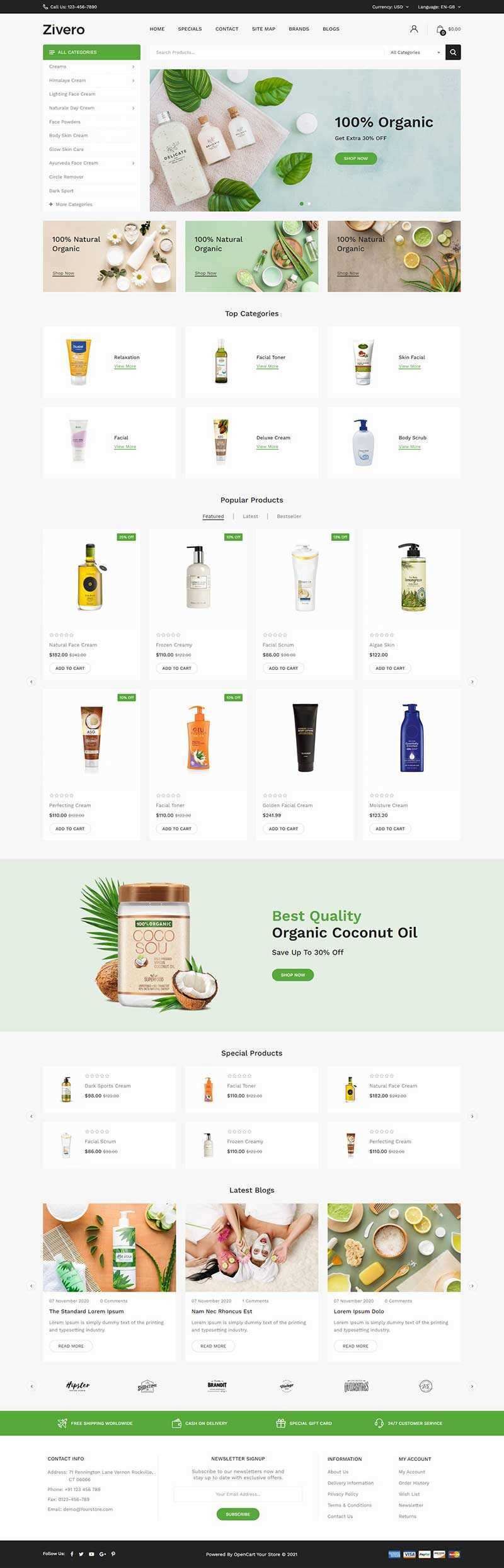 小清新洗护用品商城网页html模板 - 项目资源网 - 项目资源网