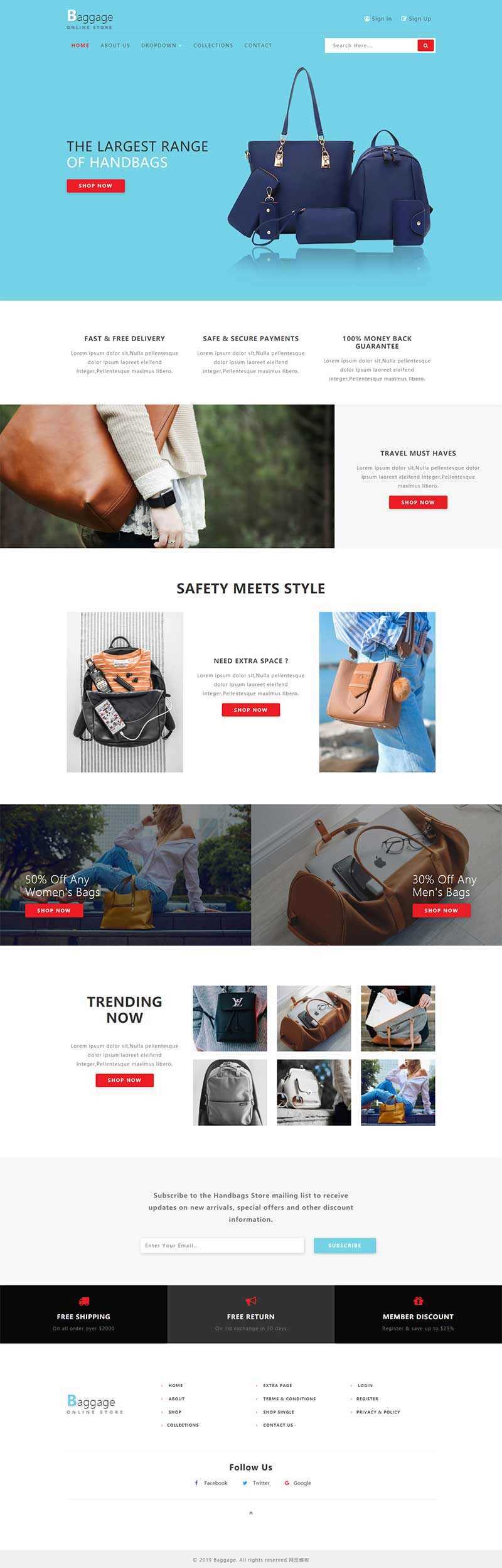 Bootstrap响应式箱包电子商务网站html模板 - 项目资源网 - 项目资源网