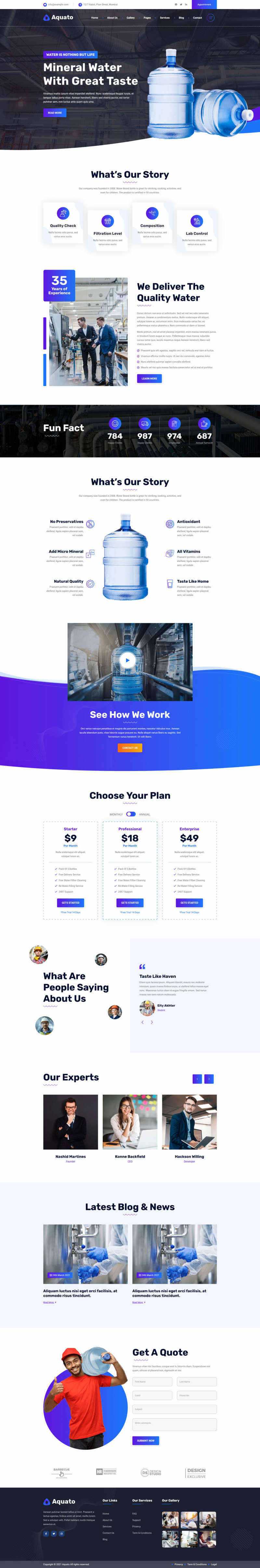 bootstrap饮用水送货服务公司网站HTML模板 - 项目资源网 - 项目资源网