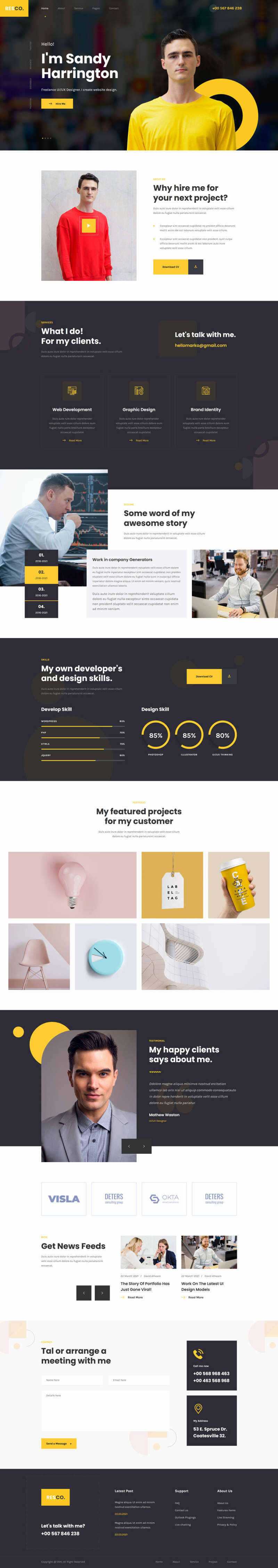 响应式个人简历介绍html5模板 - 项目资源网 - 项目资源网