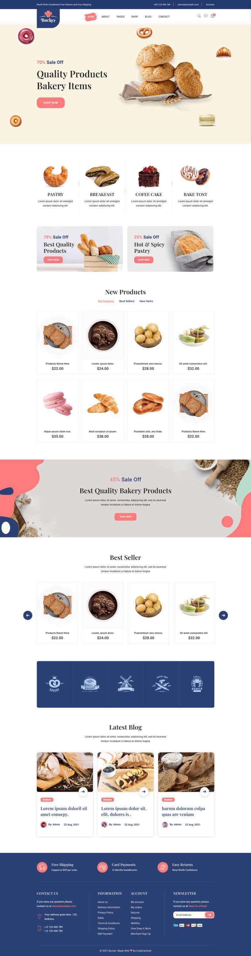 Bootstrap5甜品面包店铺HTML电商模板 - 项目资源网 - 项目资源网