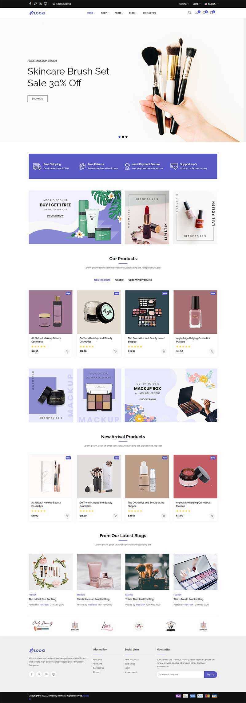 Bootstrap5美容化妆品电子商务html模板 - 项目资源网 - 项目资源网