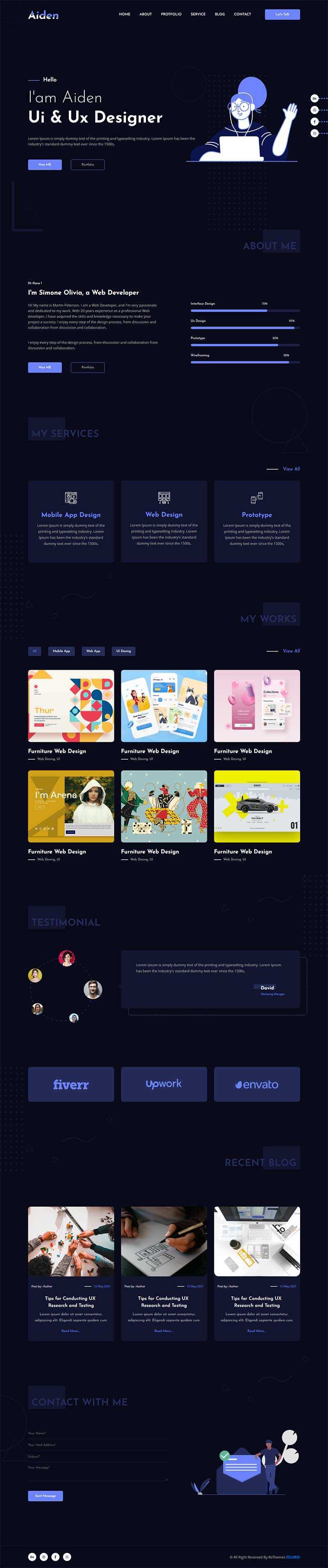 创意的个人作品主题html模板 - 项目资源网 - 项目资源网