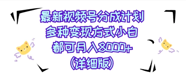 视频号创作者分成计划，多种变现方式，选择适合你领域赛道，小白轻松月入8000+（详细版） - 项目资源网 - 项目资源网