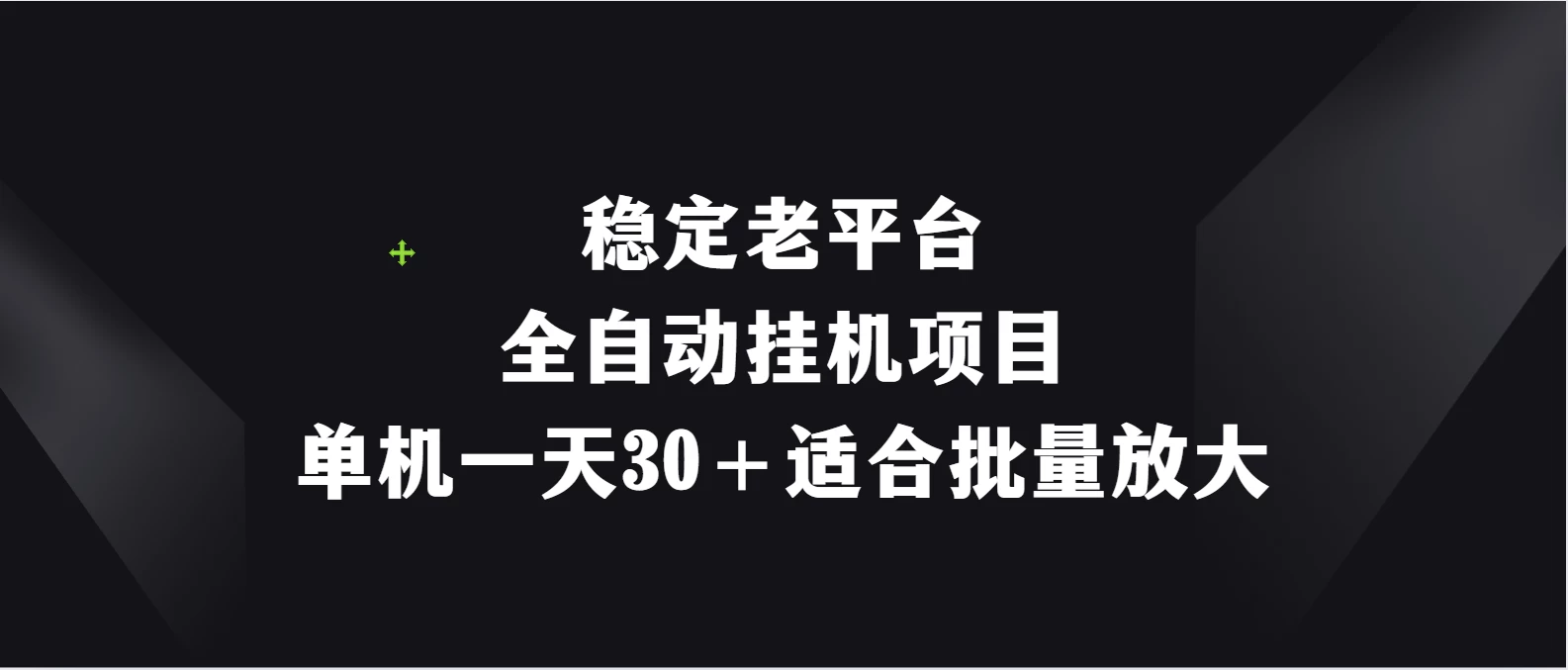稳定老平台，全自动挂机项目，单机一天30＋适合批量放大 - 项目资源网 - 项目资源网