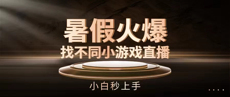 暑假火爆找不同小游戏直播间，小白秒上手 - 项目资源网 - 项目资源网