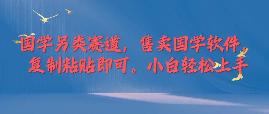 国学新赛道，售卖国学软件,复制粘贴，小白轻松上手 - 项目资源网 - 项目资源网