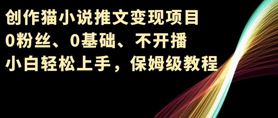 小说推文变现项目，0粉丝、0基础、不开播、小白轻松上手，保姆级教程 - 项目资源网 - 项目资源网