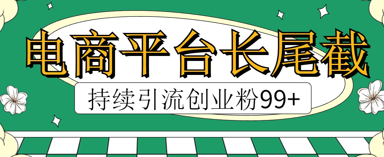 电商平台长尾截流，持续引流创业粉99+ - 项目资源网 - 项目资源网