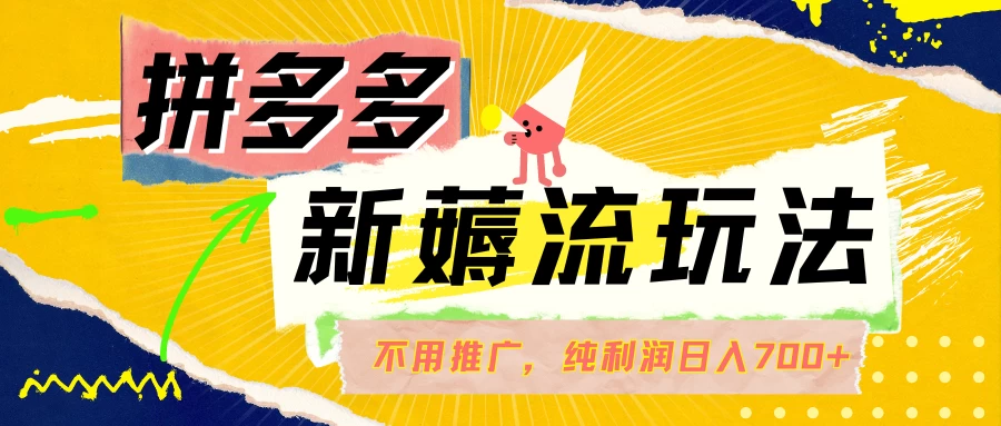 拼多多薅流玩法，不用开车推广，小白也可以纯利润日入700+ - 项目资源网 - 项目资源网