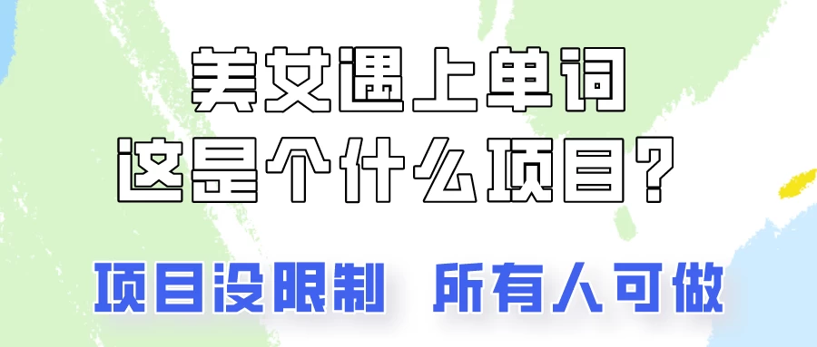 2024美女号单词暴力玩法，上手非常简单，轻松日收入500+ - 项目资源网 - 项目资源网