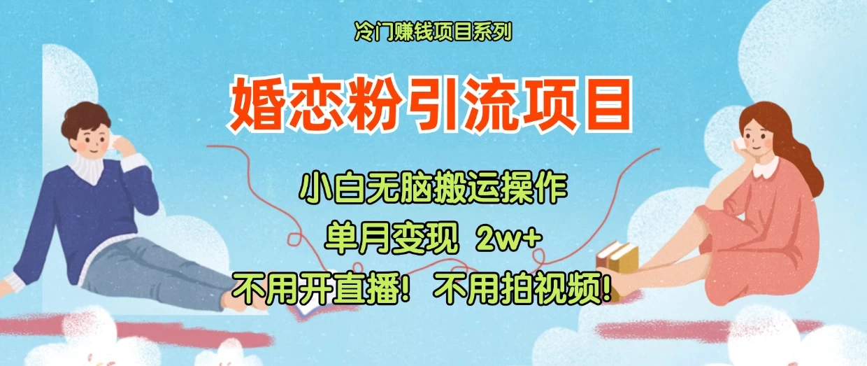 小红书婚恋粉引流，不用开直播，不用拍视频，不用做交付 - 项目资源网 - 项目资源网