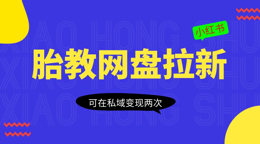 小红书胎教网盘拉新项目：可在私域变现两次「作品制作教程+素材」 - 项目资源网 - 项目资源网