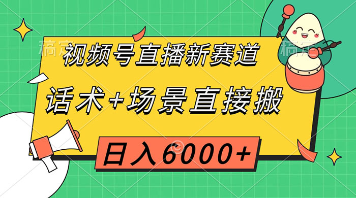 视频号直播新赛道，话术+场景直接搬，日入6000+ - 项目资源网 - 项目资源网