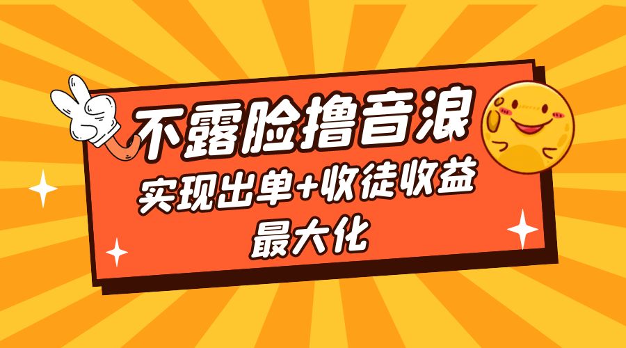 全网最新不露脸撸音浪：跑通自动化成交闭环，实现出单+收徒收益最大化 - 项目资源网 - 项目资源网