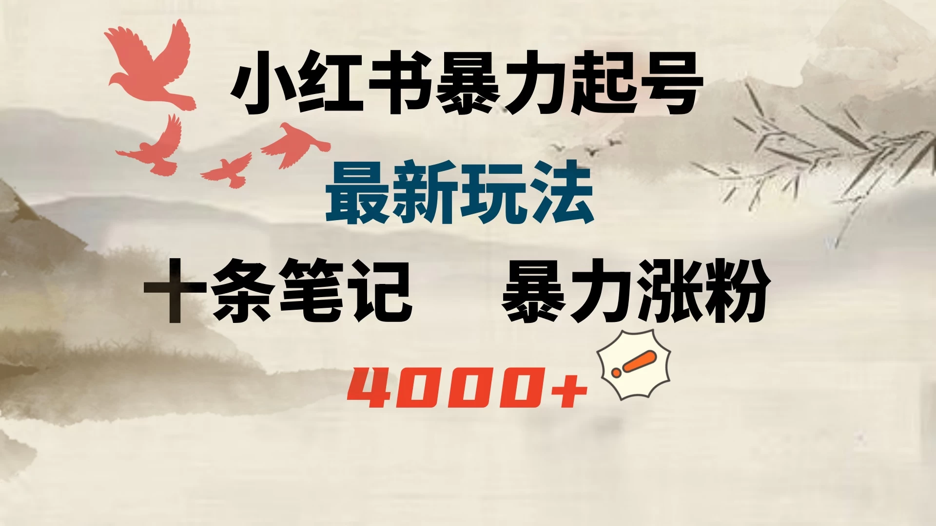 小红书暴力起号，最新玩法，十条笔记暴力涨粉4000+ - 项目资源网 - 项目资源网