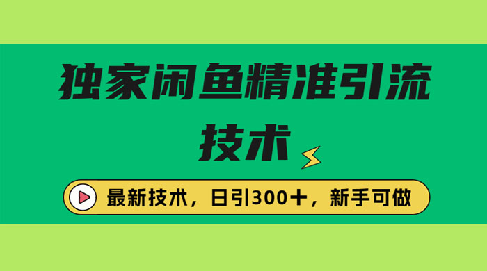 独家闲鱼引流技术，日引 300+ 实战玩法 - 项目资源网 - 项目资源网
