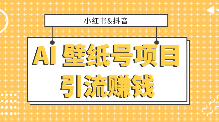 小红书抖音 AI 壁纸号项目引流赚钱，多种玩法详解，零门槛，零投入，无脑搬运也能日入 200+ - 项目资源网 - 项目资源网