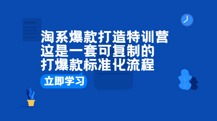 淘系爆款打造特训营：这是一套可复制的打爆款标准化流程 - 项目资源网 - 项目资源网