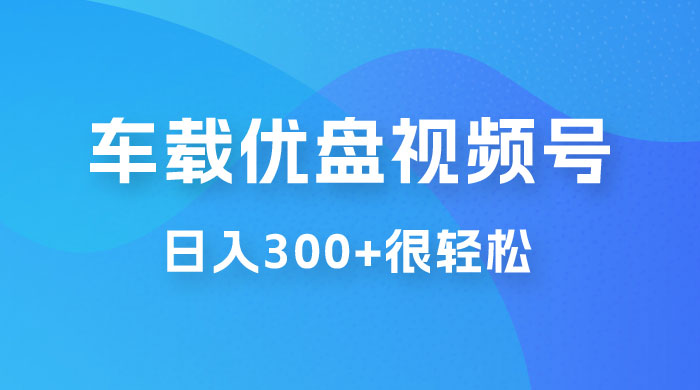 车载 U 盘视频号最新玩法，零门槛，视频号引流，日入 300+ 很轻松 - 项目资源网 - 项目资源网