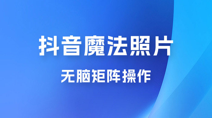 抖音最新超蓝海项目，魔法照片，无脑矩阵操作，小白也能日入 1000+ - 项目资源网 - 项目资源网