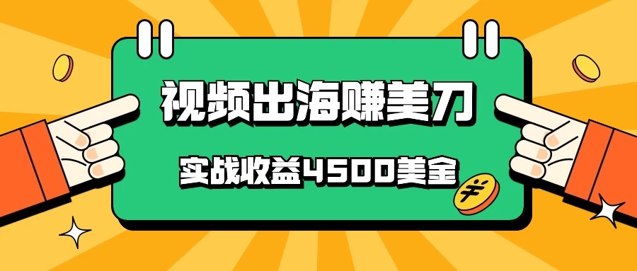 国内爆款视频出海赚美刀，实战收益4500美金，批量无脑搬运，无需经验直接上手 - 项目资源网 - 项目资源网