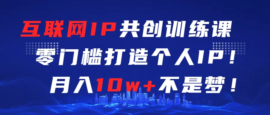 互联网IP共创训练课 零门槛打造个人IP 轻松月入2w+ - 项目资源网 - 项目资源网
