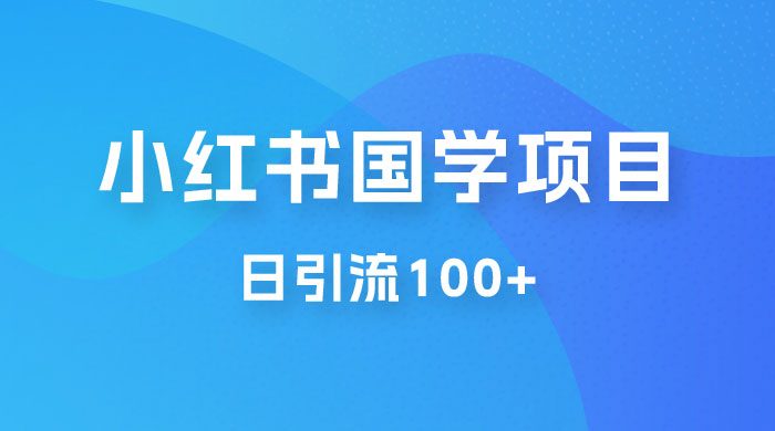 小红书国学号玩法拆解：五分钟一个视频，一天暴力起号，日引流 100+ - 项目资源网 - 项目资源网