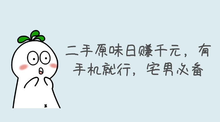 二手原味日赚千元，有手机就行，宅男必备【揭秘】 - 项目资源网 - 项目资源网