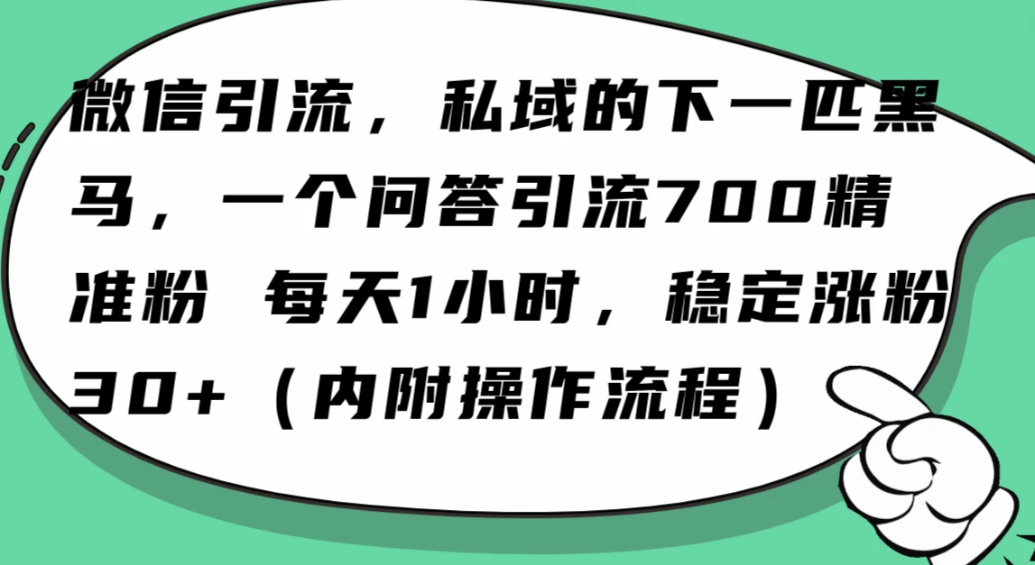 利用 AI 回答微信“问一问”，私域的下一匹黑马，一个问答引流 100 精准粉 - 项目资源网 - 项目资源网