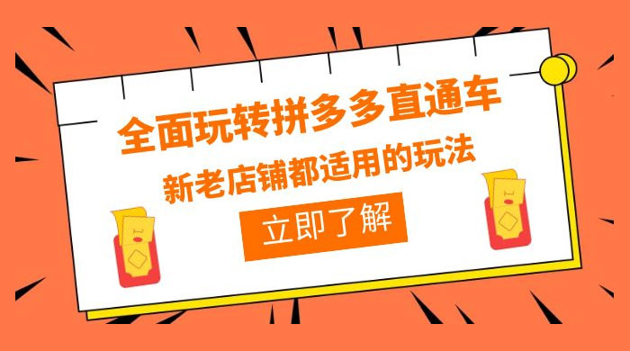 全面玩转拼多多直通车：新老店铺都适用的玩法 12 节精华课 - 项目资源网 - 项目资源网