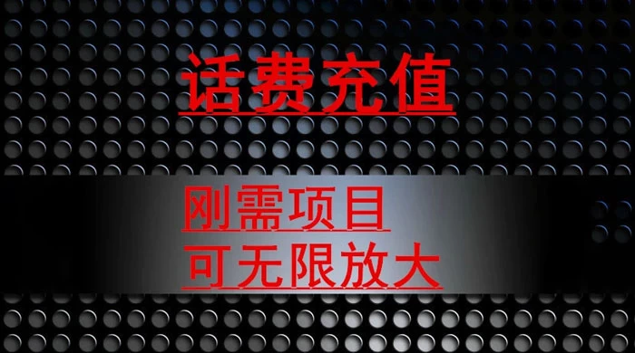 最新蓝海项目，刚需赛道，95 折充话费月入 5 位数 - 项目资源网 - 项目资源网