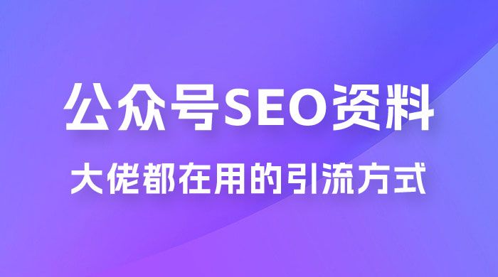 公众号 SEO 虚拟资料，操作简单，日入 500+，可批量操作 - 项目资源网 - 项目资源网