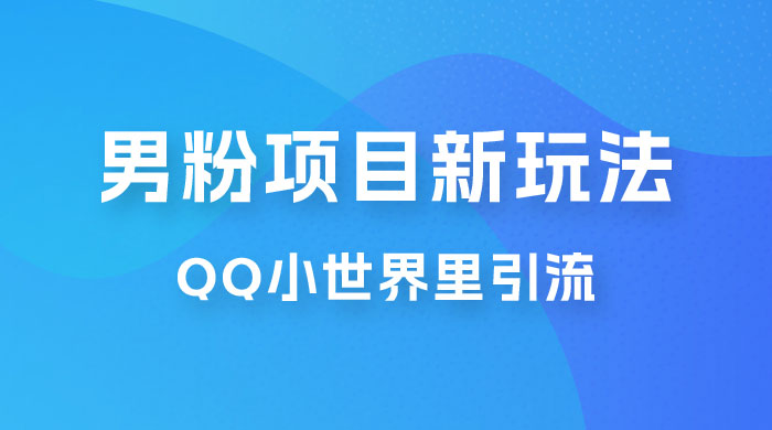 流量巨大的男粉项目新玩法，在 QQ 小世界里引流，一部手机即可操作 - 项目资源网 - 项目资源网