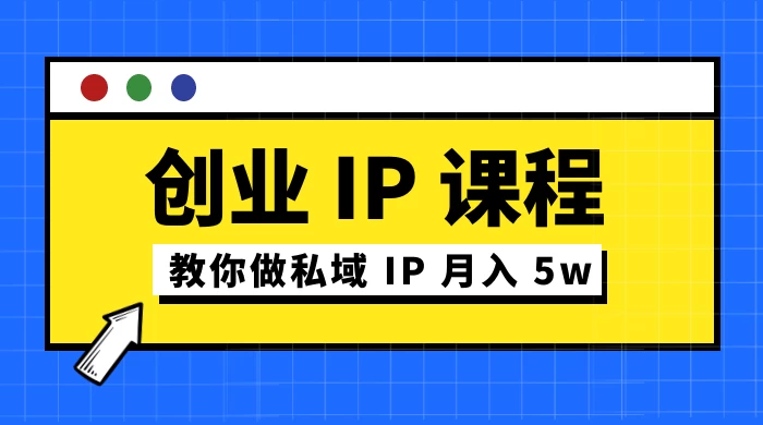 价值 2980 创业 IP 课程，教你做私域 IP 月入 5w - 项目资源网 - 项目资源网