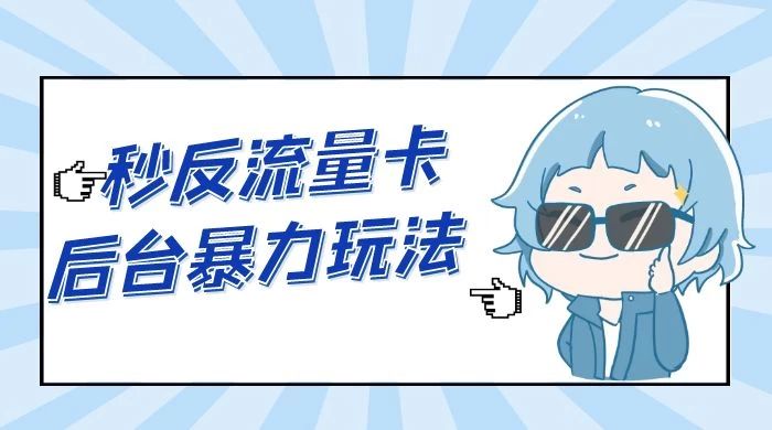 秒反流量卡后台暴力玩法 2.0，日赚三位数 - 项目资源网 - 项目资源网