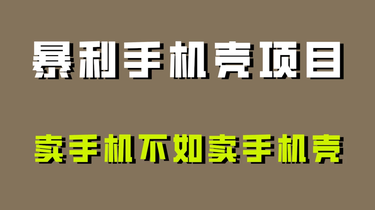 卖手机不如卖手机壳，暴利手机壳项目玩法拆解！ - 项目资源网 - 项目资源网